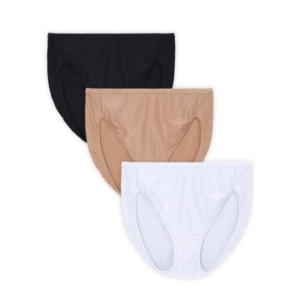 Vanity Fair Radiant Collection Women's Comfort Stretch Hi Cut Underwear 3 Pack